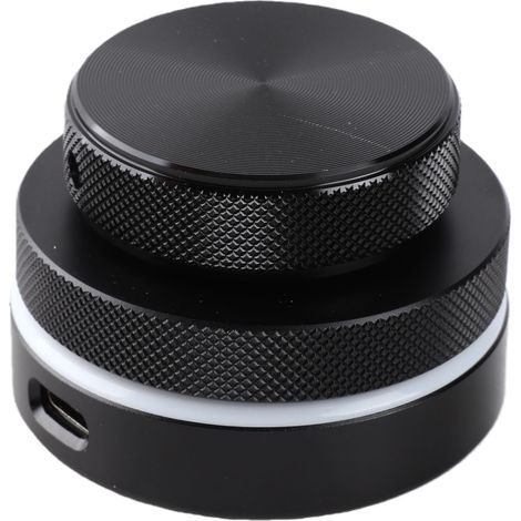 Bouton rotatif personnalisé avec lumière RGB, bouton de page, contrôleur de volume, connexion 2.4G BT USB C filaire, prise en charge de Windows, noir (1/5)