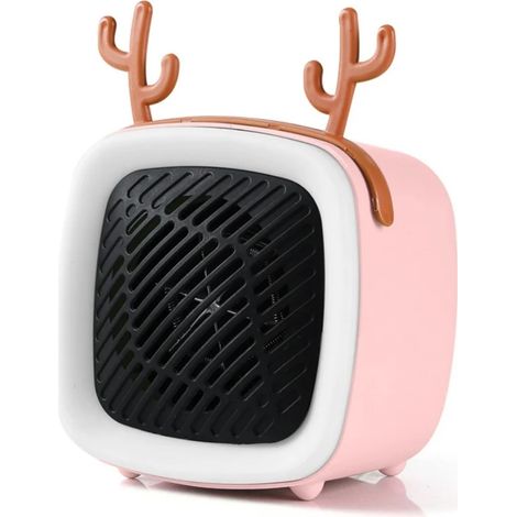 1 radiateur soufflant, compact 11x14x13,5 cm, 400 W, sécurité anti-surchauffe, silencieux, usage individuel sous ou sur table (1/5)