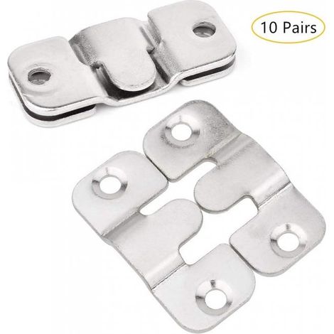 (10 Paires,S),Connecteur de Meubles Support de Montage Encastré, Mural Cintre Photo en en Métal Solide pour Fixation de Tableau, Image ou Miroir (1/5)