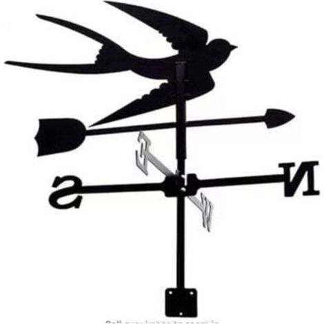Girouette - Hirondelle - Indicateur Direction Vent Extérieur - Pour Jardin Pelouse - En Métal Revêtu - 1 Pièce (1/4)