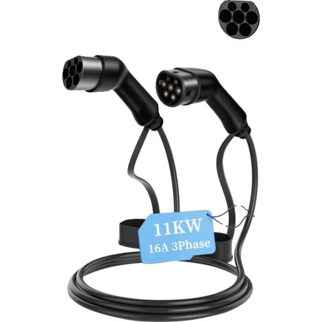 Ladekabel für Elektrofahrzeuge, 3 Meter lang, wasserdicht (IP65), 11 kW, 16 A, 3-phasig (1/2)