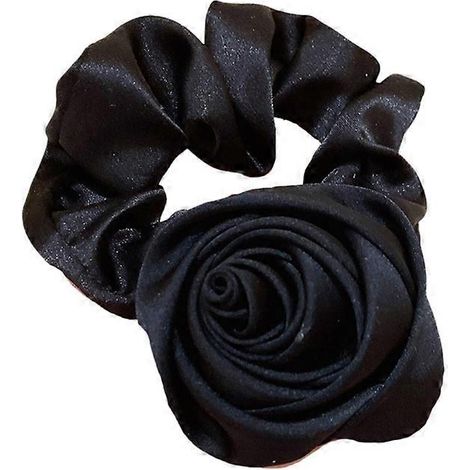 Grand anneau satiné pour cheveux, fleur large, élastique à cheveux, bandeau chignon, accessoire cheveux pour gros chignon. (1/4)