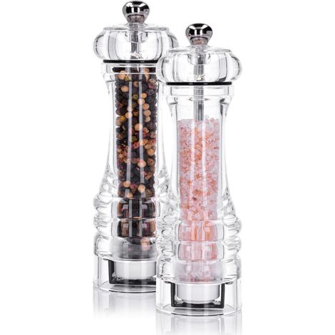 Juego de 2 molinillos con cuchilla cerámica elov transparente duka