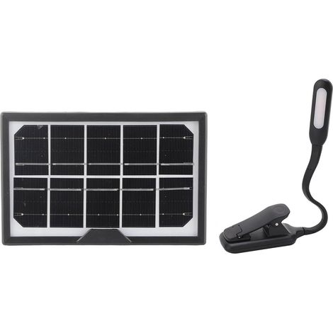 Wiederaufladbare 5V-Solar-Tischleuchte mit Klemme, tragbare Leselampe mit einstellbarer Helligkeit und 3 Farbmodi (1/5)