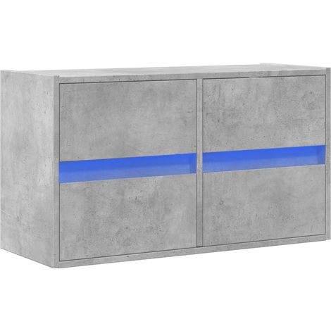 Mobile TV multimediale scaffale per televisione televisione buffet sala da pranzo soggiorno camera da letto a parete con luci a LED 80 x 31 x 45 cm grigio 020027920