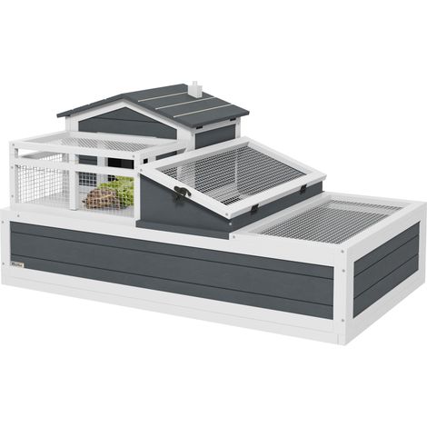 Maison tortue grise sapin 2 niveaux, pour intérieur extérieur balcon (1/5)