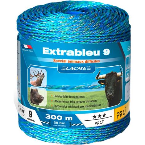 Lacme – Bobine de fil électrique 300m Ø 3mm – 6 conducteurs cuivre et inox – Pour clôtures et déplacements fréquents