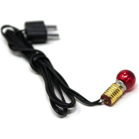 Lampada Rossa E5 con Filo e Spina Basso Voltaggio 3,5 V - 11451 (1/5)