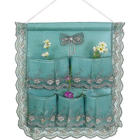 Sac de rangement mural en polyester et coton avec broderie dentelle (1/5)
