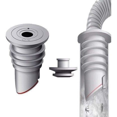 pair Raccord de tuyau de machine à laver, 35-40 mm, gris, avec bouchon d'étanchéité en silicone, pour tuyau de machine à laver dans la cuisine, gris (1/4)