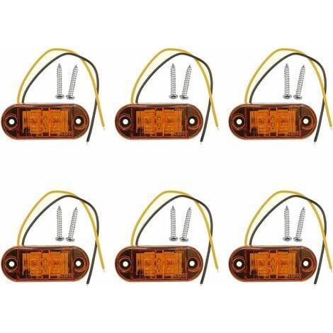 AIPER 6 x feux de position latéraux à LED orange 12V 24V, feux de position avant, feux de position latéraux, feux de position latéraux à LED pour voiture, remorque, camping-car, caravane, moto, moteur (1/4)