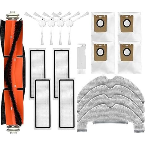 Ricambi compatibili con Dreame D10 Plus, Z10 Pro, L10 Plus Accessori: 1 spazzola principale, 4 spazzole laterali, 4 filtri HEPA, 4 panni per la pulizia, 4 sacchetti per la polvere