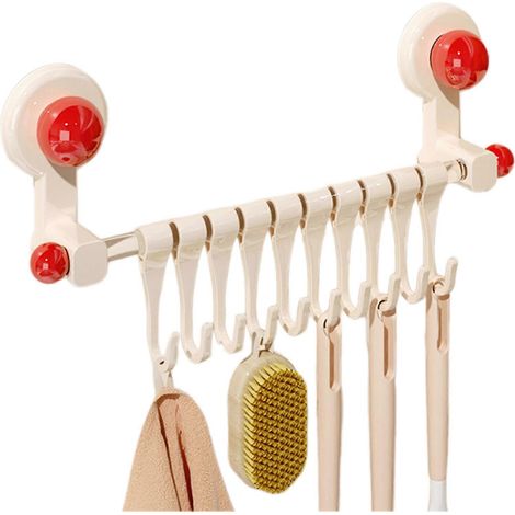 Porte-serviettes adhésif ultra-résistant pour salle de bain - Installation et retrait sans abîmer les murs - Rangement pour douche (1/4)