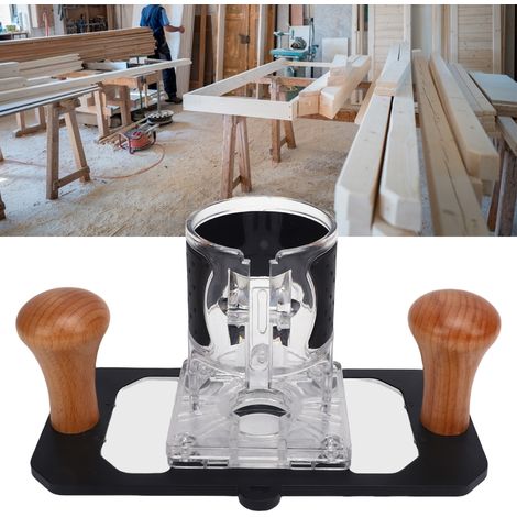 Fräsbasis für Holzbearbeitung mit transparenter Abdeckung, multifunktional zum Schnitzen und Fräsen, kompatibel mit Graviermaschinen – 19-teiliges Set aus Buche, Aluminium und Kunststoff (1/5)