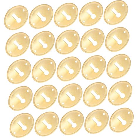 SHINEOFI Lot de 25 cache-serrures ovales en fer doré pour tiroirs (1/5)