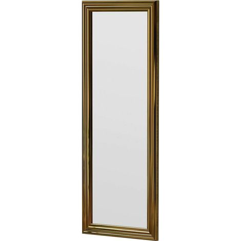 Dmora - Specchio Adrastea, Specchiera, Articolo d'arredo a muro, Decorazione con specchio, 40x3h105 cm, Oro, con imballo rinforzato, con imballo rinforzato