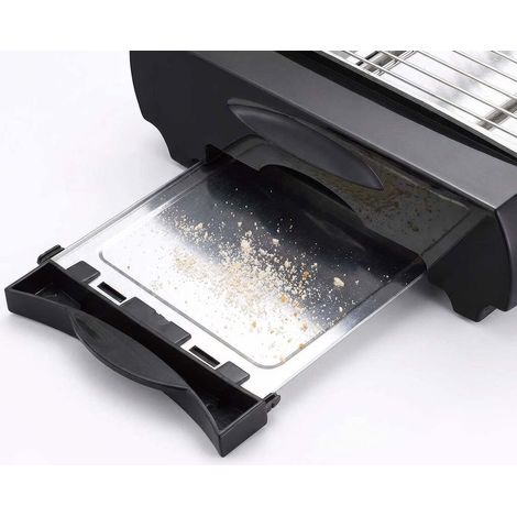 MELISSA Flachtoaster / 600W / Timer / Herausnehmbare Krümelschublade / Automatische Abschaltung / Schwarz