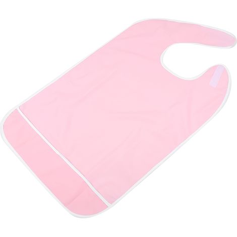 Bavoir imperméable réutilisable anti-huile pour adultes et personnes âgées, tablier de protection pour les repas (orange rose 50x80CM) (1/5)
