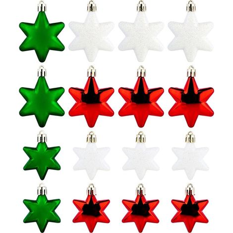 16 bruchsichere, farbenfrohe Weihnachtskugeln (Weihnachtsbaumkugel-Set) (1/4)