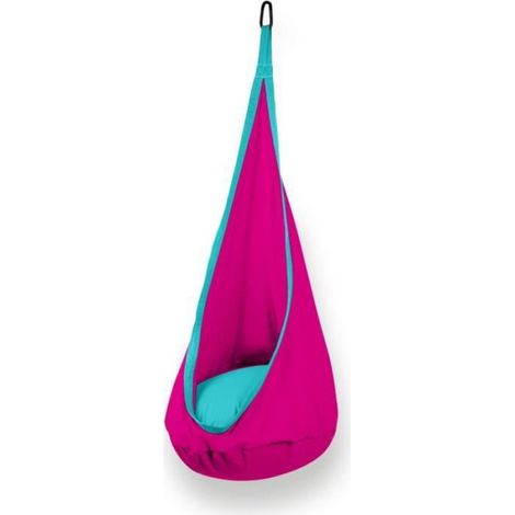 Hamac Enfant - Coussin Gonflable Intégré - Pour Nid Balançoire Suspendu - Rose - 150 x 70 cm - Charge Max 80 kg - 1 Pièce (1/4)