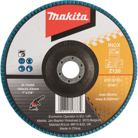 MAKITA D-74295 Fächerschleifscheibe 180 (G120) Metall