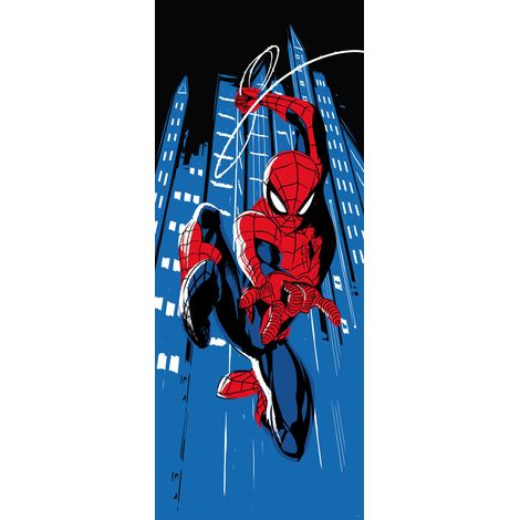 Papier peint panoramique moderne Spider-Man Sur le Toit (1/4)
