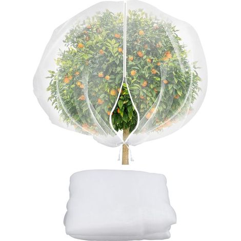 Filet de protection horticole multifonctionnel — grand filet de couverture avec sac de rangement à cordon de serrage (3 × 3 m)