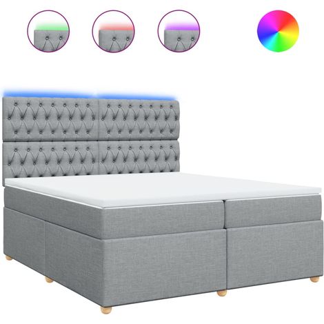 Maison Exclusive - Cama box spring con colchón tela gris claro 20