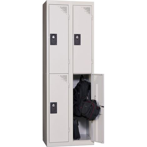 PROVOST - Vestiaire multicases monobloc Provost - 2 colonnes × 2 cases en acier gris