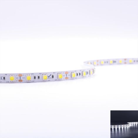 Strip 12V 5M 14,4W/m 60LED/m 10mm - Lichtfarbe: Kaltweiß 6000K - Schutzart: IP20 (1/5)