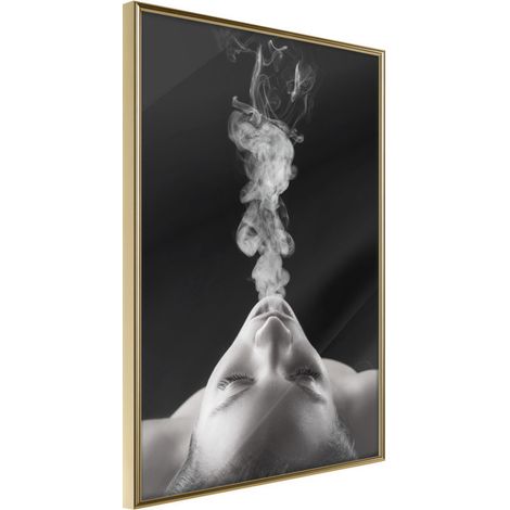 Affiche Murale Encadrée "Feminine Coquetry" 21 x 30 cm Or