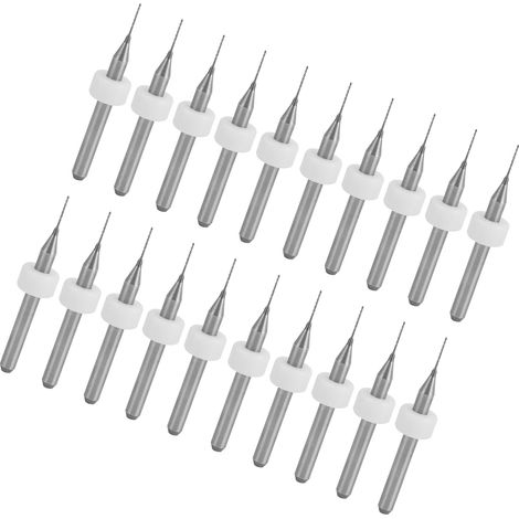 20 forets hélicoïdaux en alliage de tungstène pour micro-circuits imprimés, outil rotatif, bijouterie, gravure CNC, quincaillerie, 0,4 mm (1/5)