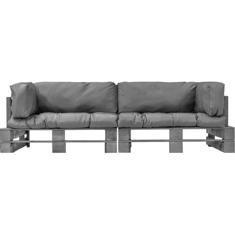 Maison Exclusive - 2-tlg. Outdoor-Sofa-Set Paletten mit Kissen in