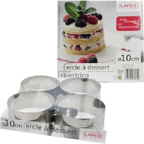 Lares Aros para postre Pro plateados diámetro 10 cm