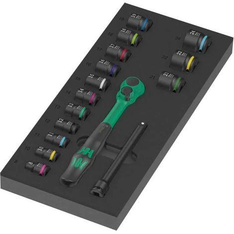 Llaves y dados Wera 9724 inserto de espuma 16 piezas
