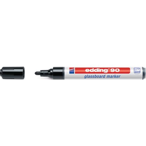 Pennarello per lavagna in vetro 90 linee nere punta tonda 2-3mm EDDING (Per 10)