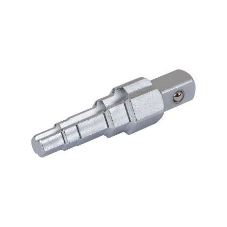 Rothenberger – Clé étagée universelle 3/8 - 1/2 - 3/4 - 1 – Acier chrome-vanadium – Entraînement 4 pans 1/2 – Pour raccords de vanne de radiateur (1/4)