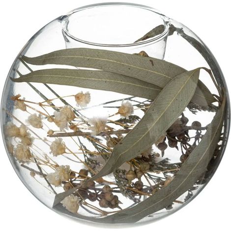 Teelichthalter, Trockenblumen im Glas, 2in1
