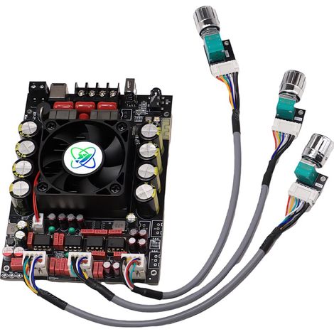 Amplificatore di potenza audio, 220 W + 220 W BT 5.2 Amplificatore di potenza audio wireless Modulo amplificatore audio portatile Scheda amplificatore per altoparlanti (1/5)