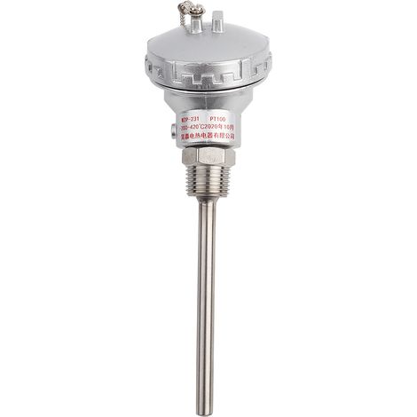 Sonde de température PT100 RTD Acier inoxydable Filetage 1/2" NPT Tête de borne Thermocouple Plage -200 à 420°C (1/5)
