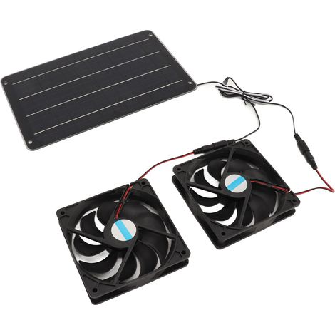 Ventilateur Solaire 20W Double avec Interrupteur pour Poulailler, Serre, Chenil - Kit Refroidissement et Extraction d'Air (1/5)