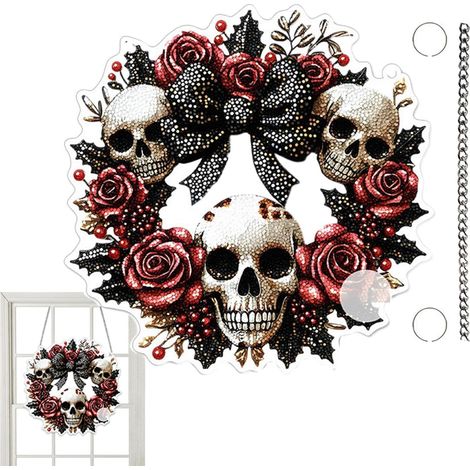 CCYKXAHalloween Door Sign, Round 2D Acrylic Scary Door Sign, Spooky Ornament, Haunted House Accessories, Porch, Fireplace Mantel, Wall (1/5)