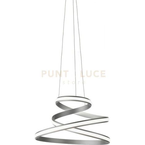 SOSPENSIONE VUELTA A LED SILVER 3000K 2500LM 50W DIMMERABILE D.57CM