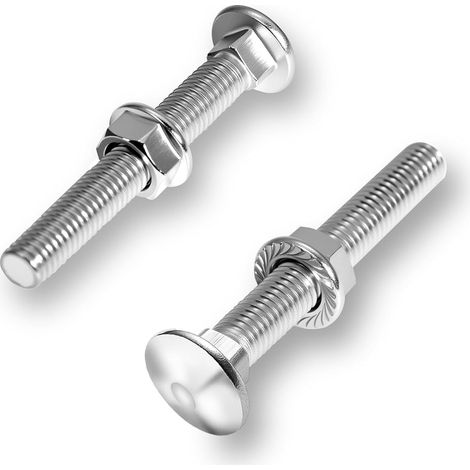 30pcs Boulons de carrosserie M8 × 40 mm Boulons a Tête Ronde DIN 603 avec Avec Écrou Hexagonal a Bride M8 Largement utilisé dans les machine la construction la décoration intérieure (1/5)
