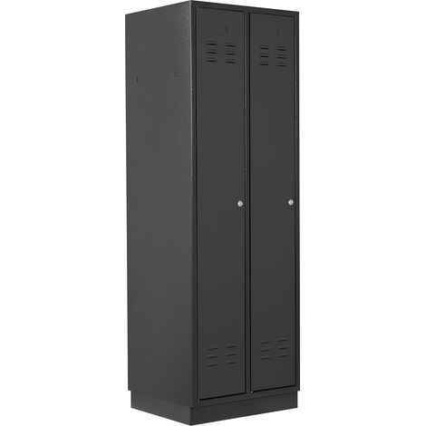 ADB Umkleideschrank / Spind 2-türig, RAL 7016/7016, Anthrazit, 178x60x50cm (1/5)