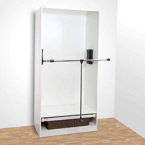 Kleiderlift mit Teleskop-Breitenverstellung 645 - 910 mm Tragkraft 12 kg schwarz (1/5)