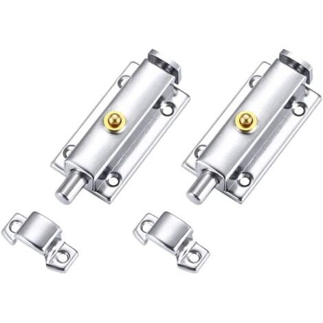 Nazalus-Vente chaude-Verrou Porte en Acier Inox Loquets de Porte Loquet de Verrouillage Automatique Targette Portail Verrou de Sécurité Verrou Bouton pour Intérieur Porte Placard Fenêtre Chambre 2 pi (1/5)