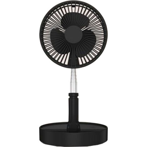 Ventilador de escritorio, ventilador de pedestal, altura ajustable, plegable, 4 modos, rotación de 180°, para el hogar, la oficina, exteriores y uso diario, color negro.