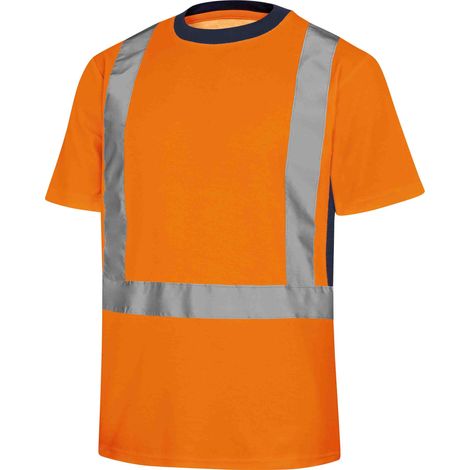 [JAMAIS UTILISÉ] T-Shirt haute visibilité manches courtes Delta Plus, Orange fluorescent, taille 48cm, Mixte
