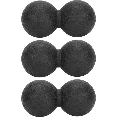 Balle de massage en silicone en forme de cacahuète pour le yoga, la relaxation musculaire et le fitness (noire). (1/5)
